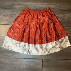 LIKE NEW Handmade Local Artist Recycled 100% Silk Slow Fashion Midi Skirt
